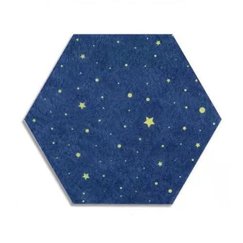Filztafel, sechseckige Wandfliesen, selbstklebende Korktafel, Alternative, Pinnwand, DIY-Wanddekoration für Fotos, Memos, Notizen, 4 Stück (Marineblau) von SHIJHUI