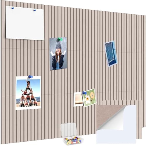 Korktafel, Alternative für die Wand, 90 x 120 cm, Filz-Wandfliesen für Zuhause, Schule, Büro, selbstklebende Foto-Display-Panel, Pinnwand, 12 Stück (Kamel) von SHIJHUI