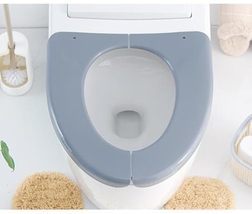 SHIJHUI Zusammenklappbares Toilettensitzpolster für Erwachsene, Kunststoff, tragbarer Toilettensitzbezug, faltbar, Töpfchensitze, waschbar, Sitzkissen für Zuhause, Reisen, Büro (grau) von SHIJHUI