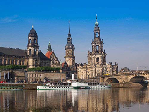 SHILIHOME Dresden Hof Kirche Malen nach Zahlen DIY Unikat von SHILIHOME