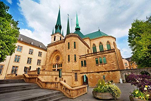 SHILIHOME Luxemburg Notre Dame Church DIY 5D Diamond Painting by Number Kit Einzigartige Wanddekoration Wanddekoration mit Kristallsteinen Kreuzstich von SHILIHOME