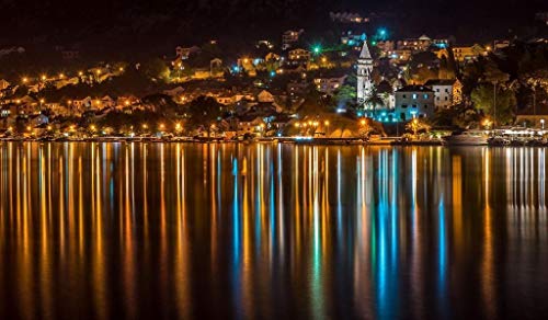 SHILIHOME Nachtlichter Architektur Reflexion Kirche Montenegro Stadt Malen nach Zahlen DIY einzigartig SHILIHOME Nachtlichter Architektur Reflexion Kirche Montenegro Stadt Malen nach Zahlen DIY einzigartig von SHILIHOME