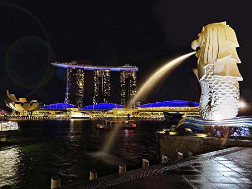 SHILIHOME Singapur Marina Bay Sands Nachtsicht Malen nach Zahlen DIY Einzigartig SHILIHOME Singapur Marina Bay Sands Nachtsicht Malen nach Zahlen DIY Einzigartig von SHILIHOME
