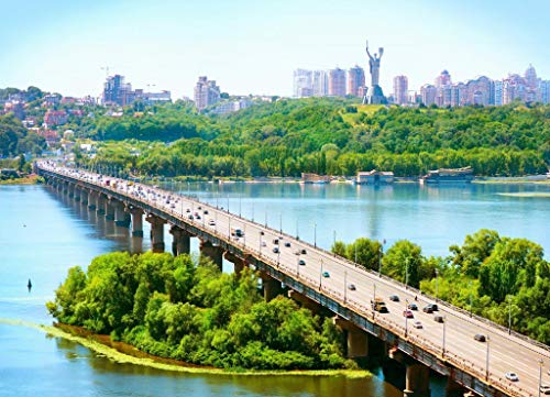 SHILIHOME Ukraine Hauptstadt Kiew Fluss Dnepr Brücke DIY 5D Diamant Malen nach Zahlen einzigartige Kits von SHILIHOME
