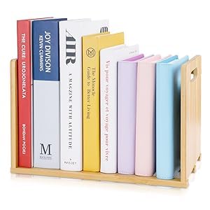 SHILIPAIJC Kleines Schreibtisch Bücherregal, Freistehender Desktop Buch Organizer Platzsparend, Mini Festes Bücherregal für Bürobedarf, Studie, Herbergen, Heim(Braun) von SHILIPAIJC