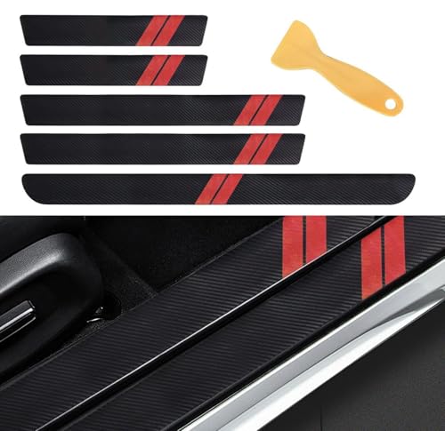 SHILONGBAIHUO Auto Einstiegsleisten Schutz, für Audi A5 Cabrio 2 (II) F5 I 2016-2024 Auto Carbon Fiber Einstiegsleisten Auto Einstiegsleisten Schutzfolie, 5 Stück von SHILONGBAIHUO