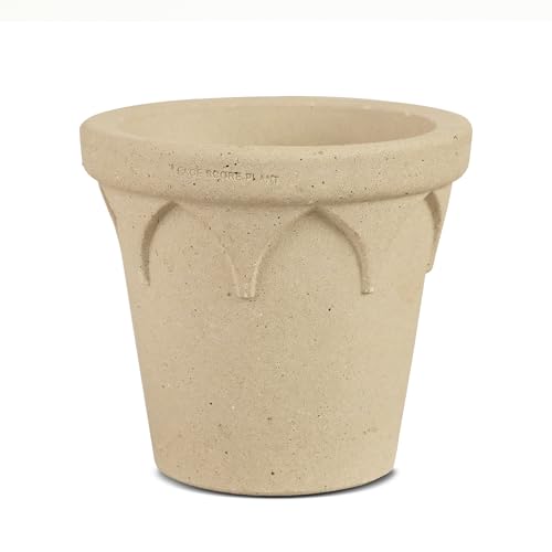 SHIMOST Weiße Blumentopf Übertopf aus Keramik 100% natürlichem Töpferton in Handarbeit mit Abflussloch (16 * 14.5 cm) von SHIMOST