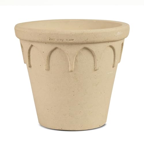 SHIMOST Weiße Blumentopf Übertopf aus Keramik 100% natürlichem Töpferton in Handarbeit mit Abflussloch (20 * 18 cm) von SHIMOST