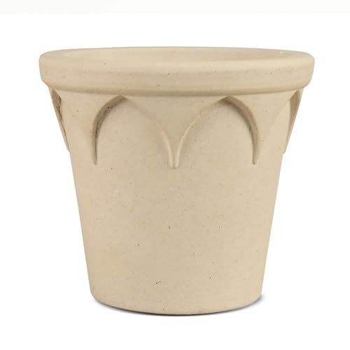 SHIMOST Weiße Blumentopf Übertopf aus Keramik 100% natürlichem Töpferton in Handarbeit mit Abflussloch (23 * 21.5 cm) von SHIMOST