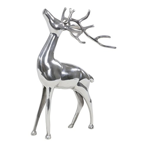 SHINE Deko Hirsch stehend Figur poliertes Aluminium Höhe ca. 30x15x48 cm von SHINE