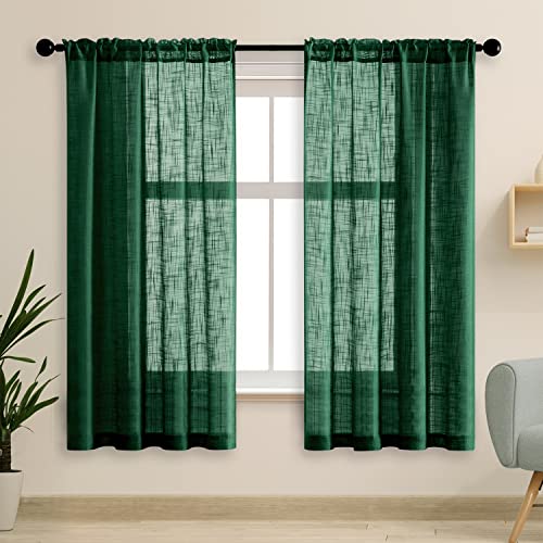SHINELAND Vorhänge, 160 cm lang, für Schlafzimmer, halbtransparente lichtfilternde Vorhänge, 2er-Set, Grün SHINELAND Vorhänge, 160 cm lang, für Schlafzimmer, halbtransparente lichtfilternde Vorhänge, 2er-Set, Grün von SHINELAND
