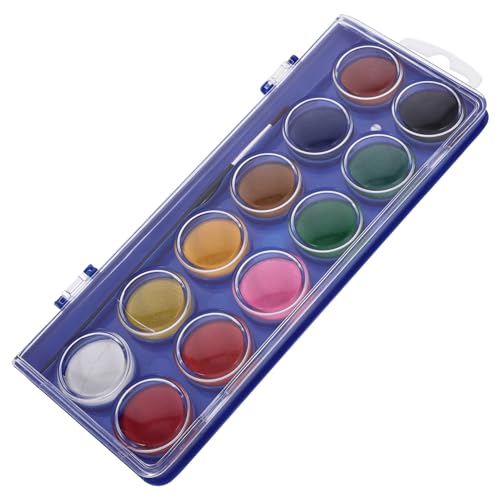 SHINEOFI 1 Satz 12 Aquarellpigment Watercolor Set Wasserfarben Set Malkurs lackierpinsel schleifteller mischpalette Mahlen aquarellset Pinsel für ölfarben Aquarell-Kit Aquarellzubehör von SHINEOFI