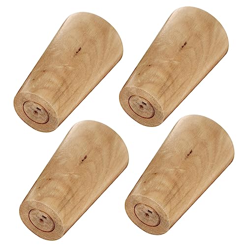 SHINEOFI 4 Stücke Holz Möbelfüße Runde Sessel Ersatzbeine Handpoliert Geeignet für Sofas Schränke Couchtische mit Bodenschutzpolstern Einfache Installation von SHINEOFI