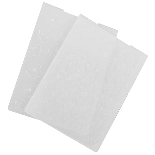 SHINEOFI 1 Satz Prägeschablone Handgemachte DIY Werkzeug Kunststoffschablonen Ordner Für Prägung Sammelalbum Quadratische Prägeform Einzigartiger Prägefolder Plastik Weiß 2 Stück von SHINEOFI