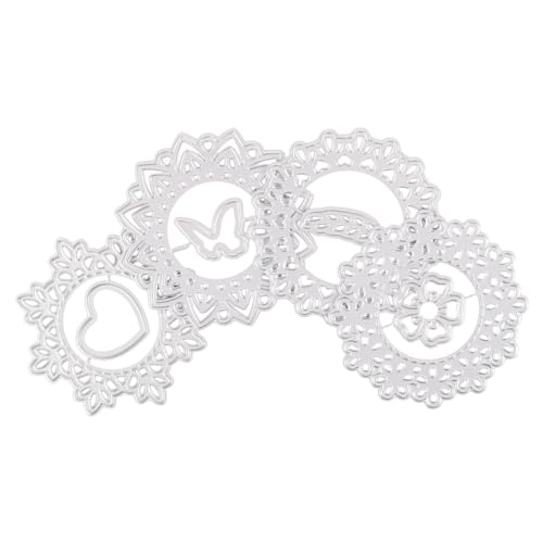 SHINEOFI 1 Satz Stanzform Ausstechplatte Cutter Messser Kreisschneider Zum Basteln Schere Den Schnitt Machen Stanzteile Aus Metall Handwerk Schneiden Sterben Kohlenstoffstahl Silver 4 Stück von SHINEOFI
