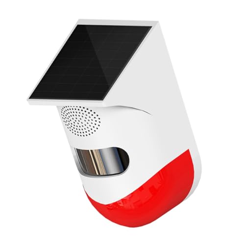 SHINEOFI 1 Stück Solar Außenalarm Sensor Sicherheitsdetektor Weiß Rot Infrarot Bewegungsmelder für Garten Villa und Baugebiete Installieren Intelligente Tag von SHINEOFI