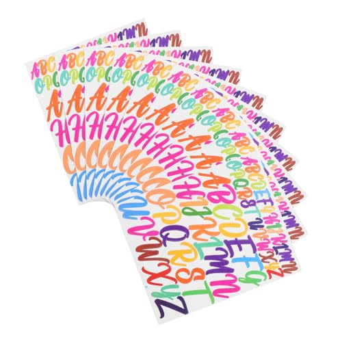 SHINEOFI 10 Blatt Selbstklebende Vinyl Buchstaben Aufkleber Bunte Alphabet Sticker Wetterfeste Adress und Namensaufkleber für Mülltonnen Scrapbooking DIY Bastelbedarf SHINEOFI 10 Blatt Selbstklebende Vinyl Buchstaben Aufkleber Bunte Alphabet Sticker Wetterfeste Adress und Namensaufkleber für Mülltonnen Scrapbooking DIY Bastelbedarf von SHINEOFI