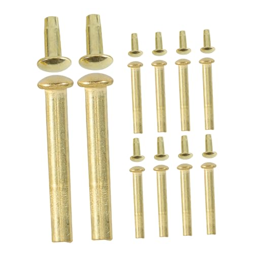 SHINEOFI 10 Sätze Fan-Zubehör Nieten und Muttern für Klappventilatoren Niete und Mutter des Faltventilators Schaftnieten aus Metall Handlüfterreparatur -Kit Rostfreier Stahl Golden von SHINEOFI