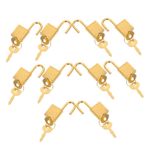 SHINEOFI 10 Sätze Mini Metall Piratenschloss mit Schlüssel Vintage Goldfarbener Vorhängeschloss für Schatztruhe Tagebuch Schmuckkästchen Sicheres Kleines Schloss Zubehör für Aufbewahrung SHINEOFI 10 Sätze Mini Metall Piratenschloss mit Schlüssel Vintage Goldfarbener Vorhängeschloss für Schatztruhe Tagebuch Schmuckkästchen Sicheres Kleines Schloss Zubehör für Aufbewahrung von SHINEOFI