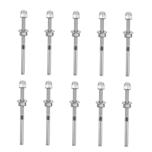 SHINEOFI 10 Stück Teiliges Kabelspanner für Drahtseil Geländer Korrosionsbeständig Rostfrei Langlebig Geeignet für Treppen und Balkonhandläufe Stabile Spannungslösung von SHINEOFI