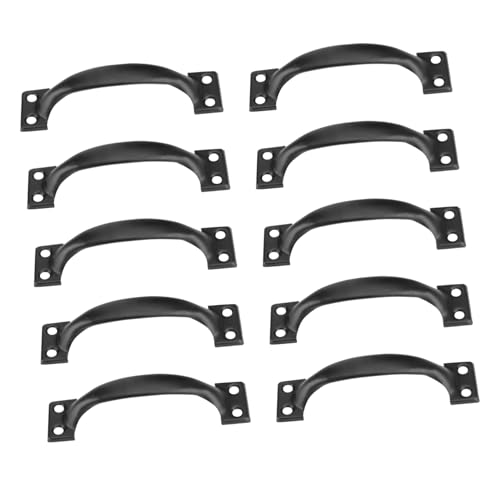 SHINEOFI 10 Stück Teiliges Retro Küchenschrankgriffe Dumplingförmige Schwarze Schubladenzieher aus Langlebigem Material Komfortabel und Passend für Kommode Tür Schrank und Bücherregal SHINEOFI 10 Stück Teiliges Retro Küchenschrankgriffe Dumplingförmige Schwarze Schubladenzieher aus Langlebigem Material Komfortabel und Passend für Kommode Tür Schrank und Bücherregal von SHINEOFI