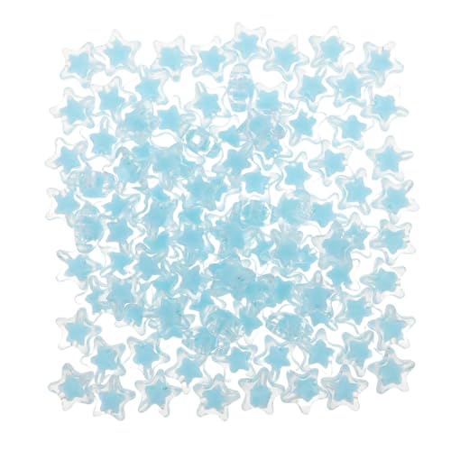 SHINEOFI 100 Stück Perlenmaterial Süße Perlen Für Die Schmuckherstellung Handwerkskügelchen Perlenzubehör Perlen Für Schmuckhersteller Sternperlen Selber Machen Acryl Himmelblau von SHINEOFI