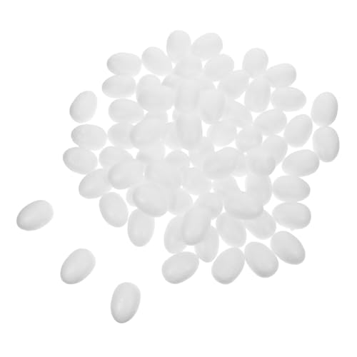 SHINEOFI 100 Stück Weiße Schaumstoff-Eier für Ostern DIY Basteln Glatte Polystyrol Eier zum Bemalen Dekorieren Osterdeko Schulprojekte und Festliche Ornamente von SHINEOFI