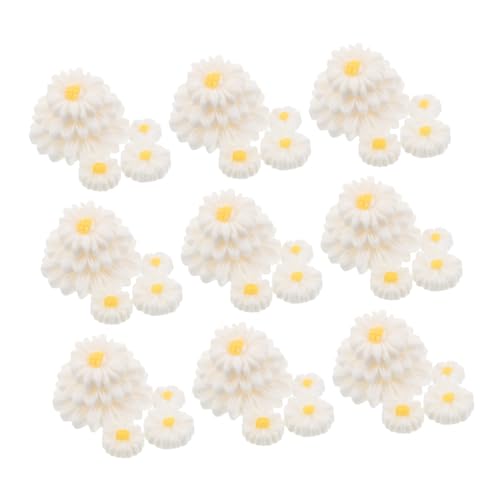 SHINEOFI 120 Stück Handgefertigte Scrapbooking -verzierung DIY -Blumen -cabochons Reize Sonnenblumen-Charme Süße Verzierungsanhänger Gänseblümchendekor Haarnadel-Charme Harz von SHINEOFI