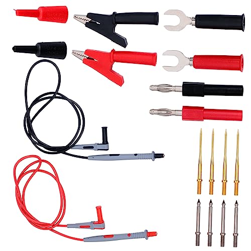 SHINEOFI 18 Stück Teiliges Multimeter Prüfspitzen mit Austauschbaren Messspitzen Alligator Clips PVC Isolierten Leitungen Hitze und Kältebeständig Flexibel Geeignet für Spannungsprüfung SHINEOFI 18 Stück Teiliges Multimeter Prüfspitzen mit Austauschbaren Messspitzen Alligator Clips PVC Isolierten Leitungen Hitze und Kältebeständig Flexibel Geeignet für Spannungsprüfung von SHINEOFI