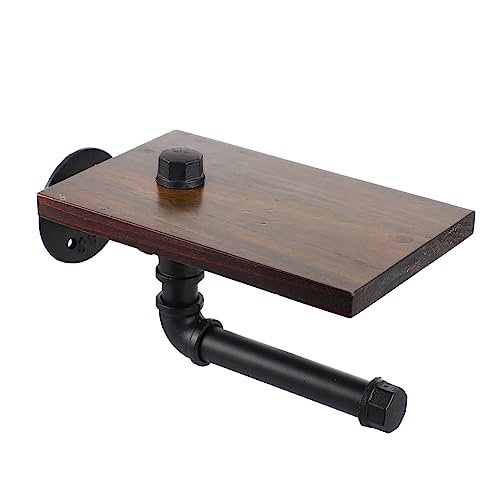 SHINEOFI Holz Wandregal Für Bad Vintage Tissue Storage Rack Dekorativer Wandhalter Für Badezimmer Multifunktionale Aufbewahrung Für Handtücher Badutensilien Wandmontage Schrauben von SHINEOFI
