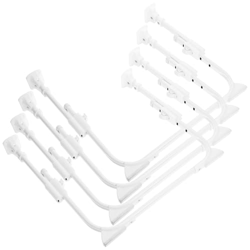 SHINEOFI 2 Paare U-förmige Tischbeine Kleiner Klapptisch verstellbare Beine Bettbeine Klapptisch mit ausziehbaren Beinen Tischbeine klappbar Möbelbeine Eisennylon Weiß von SHINEOFI