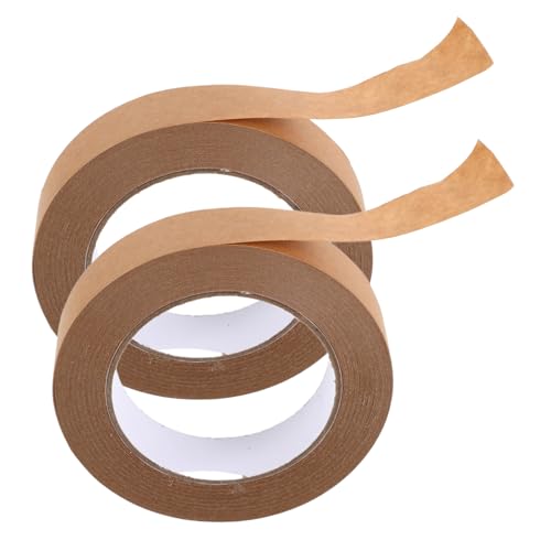 SHINEOFI 2 STÜCK Beschreibbares Verpackungsband aus Braunem Kraftpapier Selbstklebendes Packband für Kartonversiegelung Vielseitig Nutzbar für Verpackungen und Bilderrahmen von SHINEOFI