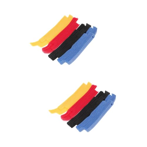 SHINEOFI 2 Sätze Klett Kabelbinder Verstellbare Kabelorganizer Für Datenkabel Robuste Und Langlebige Kabelfixierungsbänder Schwarz Rot Blau Und Gelb 80 Stück * 2 von SHINEOFI