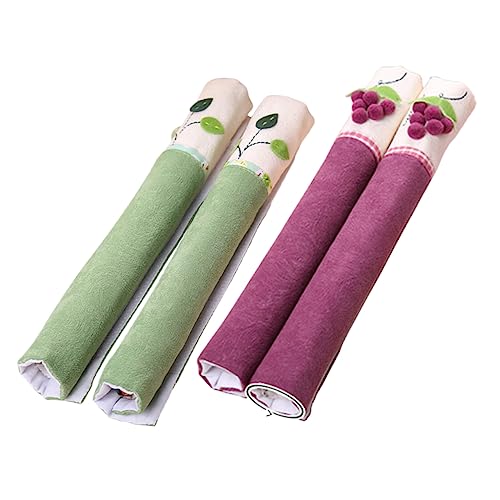 SHINEOFI 2 Sätze Kühlschrank Türgriffabdeckungen Waschbare Fridge Handle Gloves für Küche Dekorative Handgriffe für Kühlschrank und Mikrowelle Langlebig und Modern Pack Lila Grün von SHINEOFI