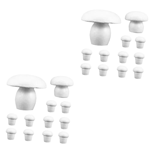 SHINEOFI 2 Sätze Schaumpilz Schaumform Pilz Kissen Modell Pilze Künstlicher Pilz Pilzschaumstatue Märchengärten Miniaturen Pilz-kit Gefälscht -styroporschaum Weiß 12 Stück * 2 von SHINEOFI
