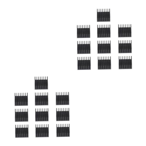 SHINEOFI 2 Sätze Teiliges Aluminium Kühlkörper Für Ic Chips Led Dioden Trioden Schwarz Eloxiert Leichte Und Kompakte Bauweise Zur Wärmeableitung Elektronischer Komponenten 10 Stück * 2 von SHINEOFI