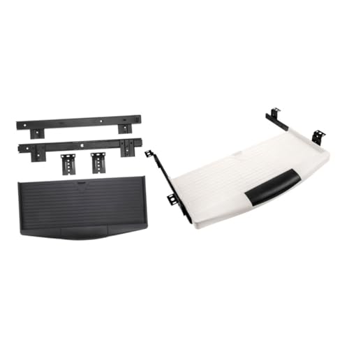 SHINEOFI 2 Sätze Verstellbarer Tastaturablage mit Ausziehbarem Mausplattform Schubladenschiene und Integriertem Stifthalter Ergonomischer Schreibtischverlängerer für Büro und Zuhause von SHINEOFI