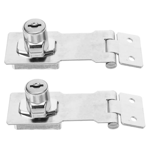 SHINEOFI 2 Satz Edelstahl Sicherheits vorhängeschloss mit Schlüssel Faltbarer Dicker Hasp schließriegel für Türen Tore Kisten und Industrielle Nutzung Rostfrei und Verschleißfest SHINEOFI 2 Satz Edelstahl Sicherheits vorhängeschloss mit Schlüssel Faltbarer Dicker Hasp schließriegel für Türen Tore Kisten und Industrielle Nutzung Rostfrei und Verschleißfest von SHINEOFI