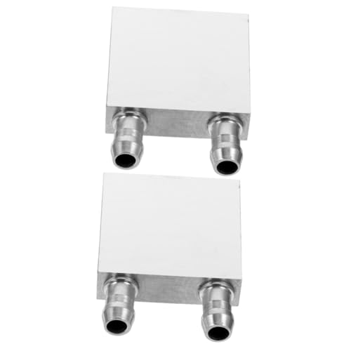SHINEOFI 2 Stück Aluminium CPU Wasserkühlblock Flüssigkeitskühler PC Kühlung Heat Sink Radiator Kompakt Stabile Wärmeableitung von SHINEOFI