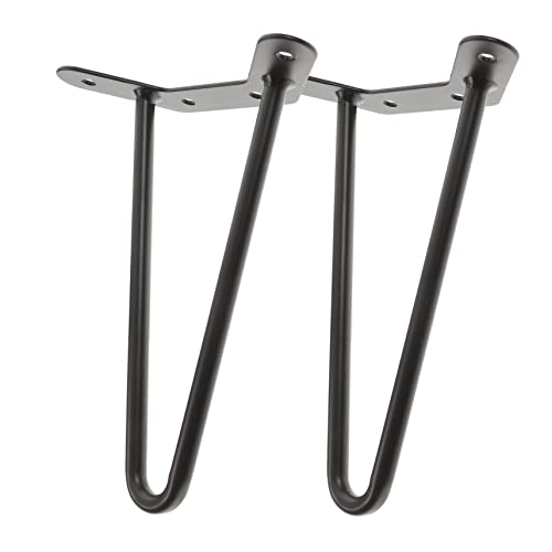 SHINEOFI 2 Stück Einfache Tischbeine Beineisen Form Kaffee Unterstützung Möbelbein Haarnadelbeine Ende Klein Couchtischbeine Schreibtisch Haarnadel-tischbeine Aus Metall Möbelfüße Schwarz von SHINEOFI