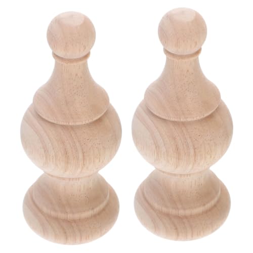 SHINEOFI 2 Stück Endstücke Unlackiert Bettsäulen Verzierung DIY Holzknäufe für Bettpfosten Treppengeländer Gardinenstangen Möbelverzierung von SHINEOFI