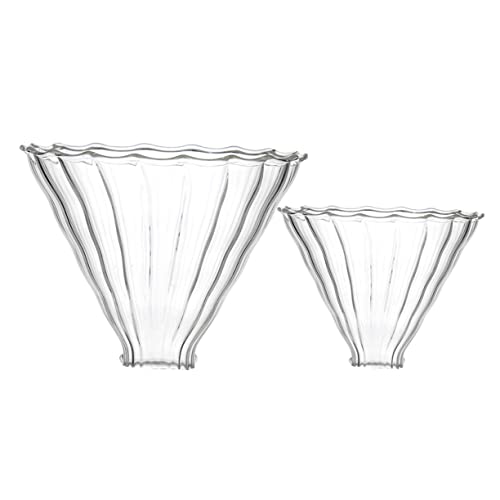 SHINEOFI 2 Stück Glas Kaffeetrichter Wiederverwendbarer Kaffeefilter Siebfilter Home Kaffeetrichter Tee Schlackentrichter Streifenglasfilter Streifenfilter Kaffeetasse von SHINEOFI