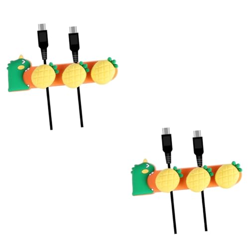 SHINEOFI 2 Stück Kabelorganizer mit Magnet Selbstklebend Cartoon Design für USB und Ladekabel Grüner Kabelhalter für Schreibtisch Auto Nachttisch Hält Kabel Ordentlich und Fest von SHINEOFI