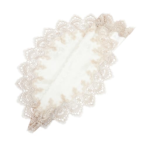 SHINEOFI 2 Stück Lace Lampenschirm Abdeckung für Tischlampe Einfache Installation Staubdichter Lampenschutz Elegantes Design Dekorative Tischleuchte Rund Gelb von SHINEOFI