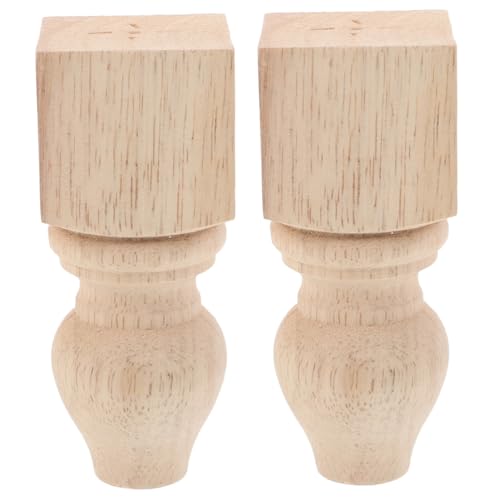 SHINEOFI 2 Stück Massivholz Möbelbeine Quadratisch Geschnitzt Rohholzfuß Ersatz für Sofa Schrank DIY Projekte Tisch Kommode Betten Individuell Lackierbar von SHINEOFI