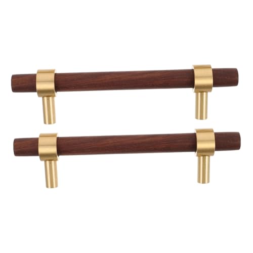 SHINEOFI 2 Stück Moderne Möbelgriffe Nussbaum holzgriff Lang für Küchenschränke Kommoden Retro Türgriff für Wohnzimmer und Badezimmer Möbel von SHINEOFI