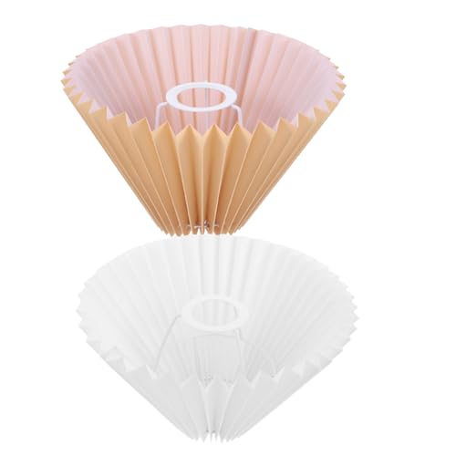 SHINEOFI 2 Stück Plissierte Stoff Lampenschirme Weiße und Khaki Tischlampen Ersatz Lampenschirme Für Nachttisch Leselampe Gemütliche Beleuchtung SHINEOFI 2 Stück Plissierte Stoff Lampenschirme Weiße und Khaki Tischlampen Ersatz Lampenschirme Für Nachttisch Leselampe Gemütliche Beleuchtung von SHINEOFI
