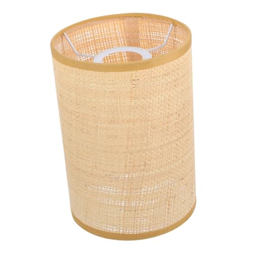 SHINEOFI 2 Stück Rattan Lampenschirm für Tischlampe Rustikaler Stil Stabiler Metallrahmen Natürlicher Gewebter Lampenschirm Geeignet für Wohnzimmer Schlafzimmer Büro und Landhausdekor von SHINEOFI