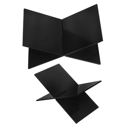 SHINEOFI 2 Stück Teiliges Acryl Buchständer Stabiler Offener Buchhalter Vielseitiges Display Regal für Bücher und Zeitschriften Leichter Organizer für Schreibtisch Kaffee Wohnzimmer Schwarz SHINEOFI 2 Stück Teiliges Acryl Buchständer Stabiler Offener Buchhalter Vielseitiges Display Regal für Bücher und Zeitschriften Leichter Organizer für Schreibtisch Kaffee Wohnzimmer Schwarz von SHINEOFI