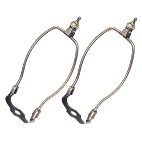 SHINEOFI 2 Stück Teiliges Lampenschirmhalter aus Langlebigem Legierungs Material Horn Design in Antikem Grünbronze Praktischer Lampenschirm Harp Halter für Tisch und Stehlampen Einfach zu von SHINEOFI